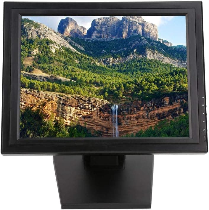 Gdrasuya 17 inch Touch Screen TFT LED Monitor 1280 * 1024 Resolution VGA USB Interface w/ 4:3 POS Stand Retail Kiosk for Windows Restaurant Bar Pub Deskstand Black USA Stock