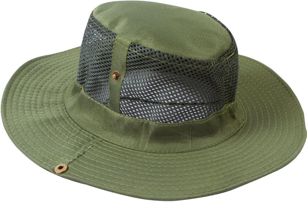 Eforstore Solid Fishing Hats Ripstop Floppy Bucket Summer Fish Bush Boonie Hunting Hat with Snap (Mesh Army Green)