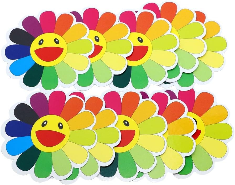 Hybsk Sunflower Waterproof Stickers Paster Reflective Stickers (50 pcs)
