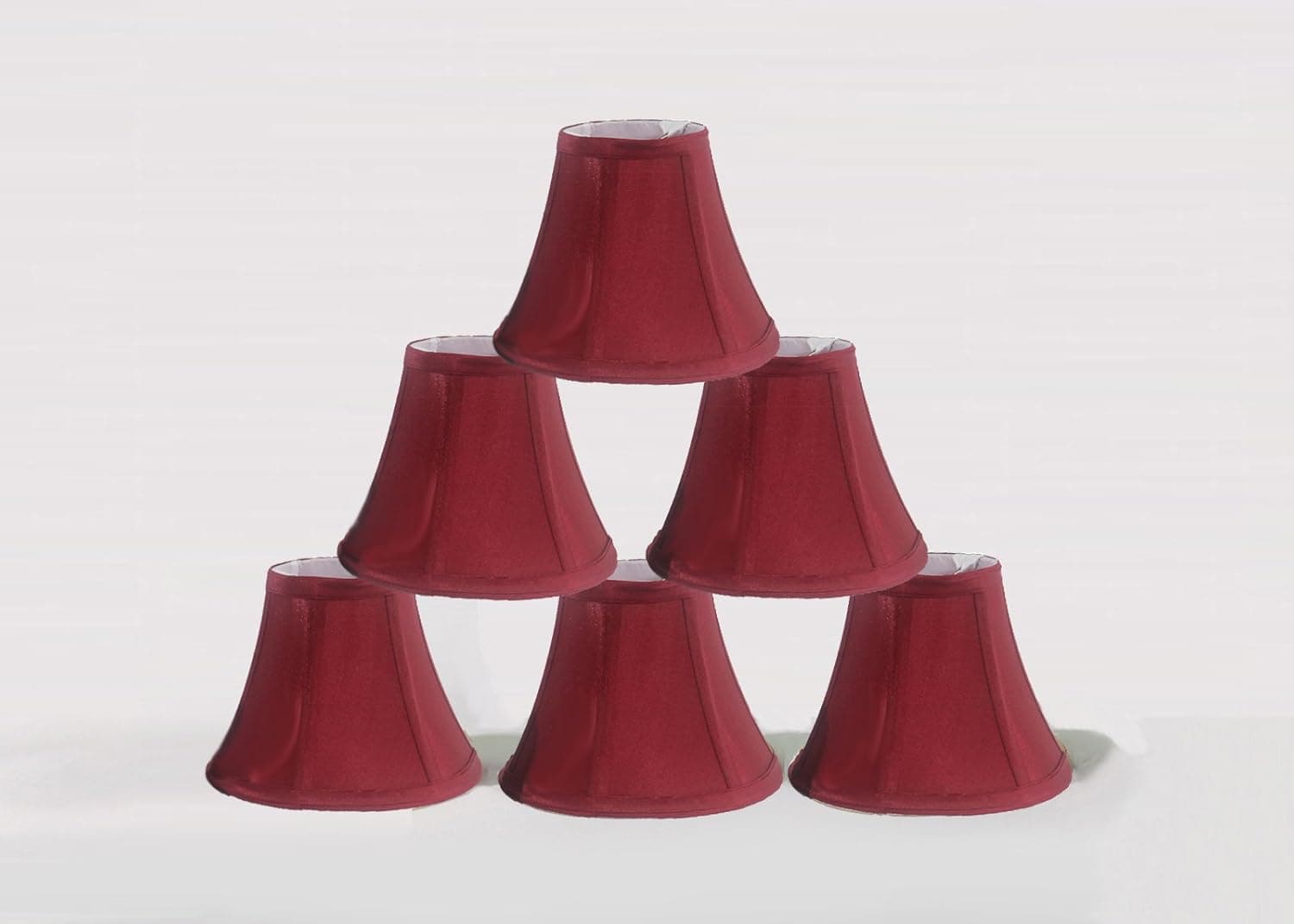 Urbanest 1100630c Chandelier Lamp Shades 6-inch, Bell, Clip On, Burgundy (Set of 6)