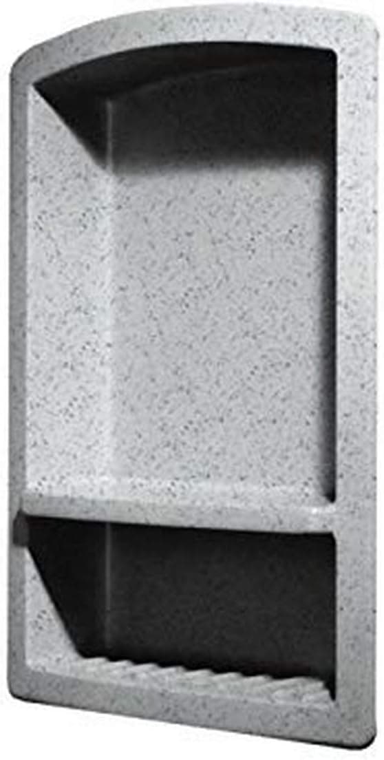 Swan RS02215.053 Solid Surface Single Shower Shelf, 4.3" D x 15" W x 22" H, Tahiti Gray