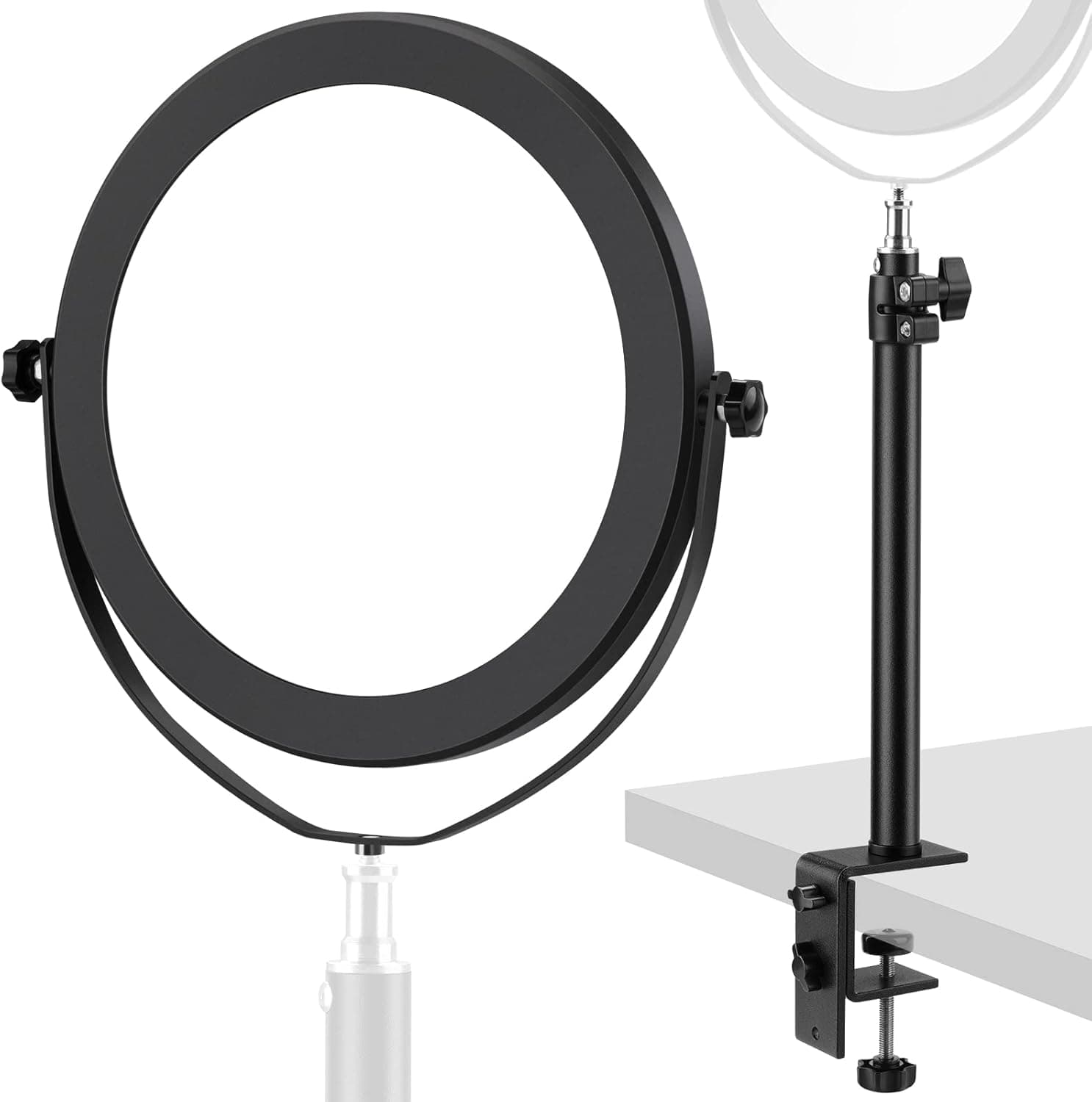 CAMOLO Key Light Desk Mount LED Video Light 360° Fill Professional Studio LED Panel Light 2900-6500K C-Clamp Stand Extendable Color Adjustable Soft Panel Light for Streaming Studio Video Photograph