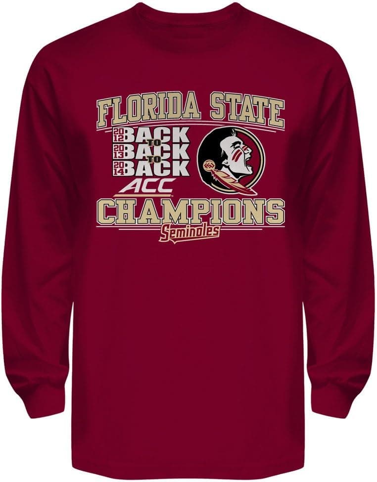 Elite Fan Shop FSU Seminoles 2014 3 Time Acc Champs Shirt
