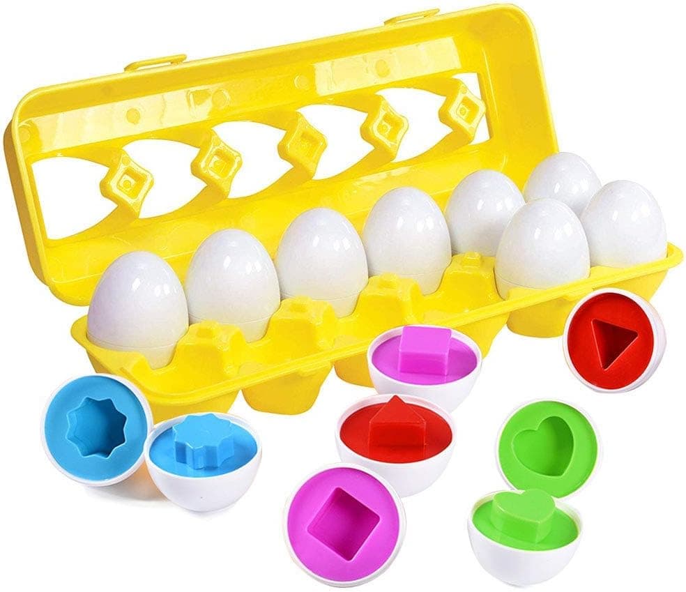 Matching Eggs Toys for Toddlers 1 2 3 Year Old Boys Girls Kids Learning Educational Color Egg Shape Toy Easter Baskets for Baby Boy
