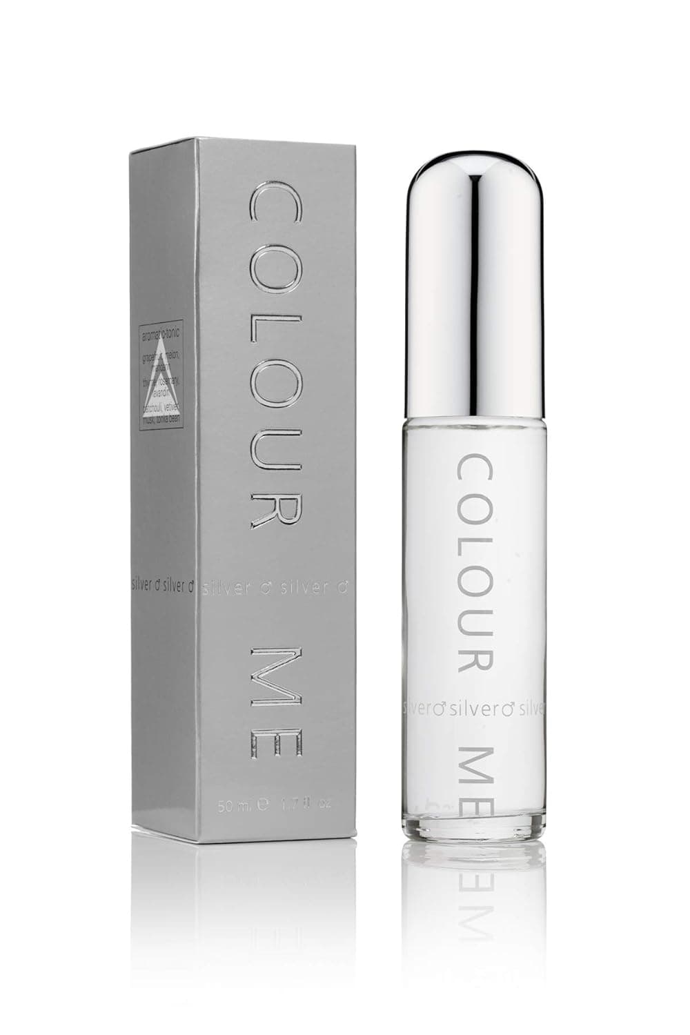 Colour Me | Silver | Parfum de Toilette | Fragrance Spray for Men | Aromatic Tonic Scent | 1.7 oz