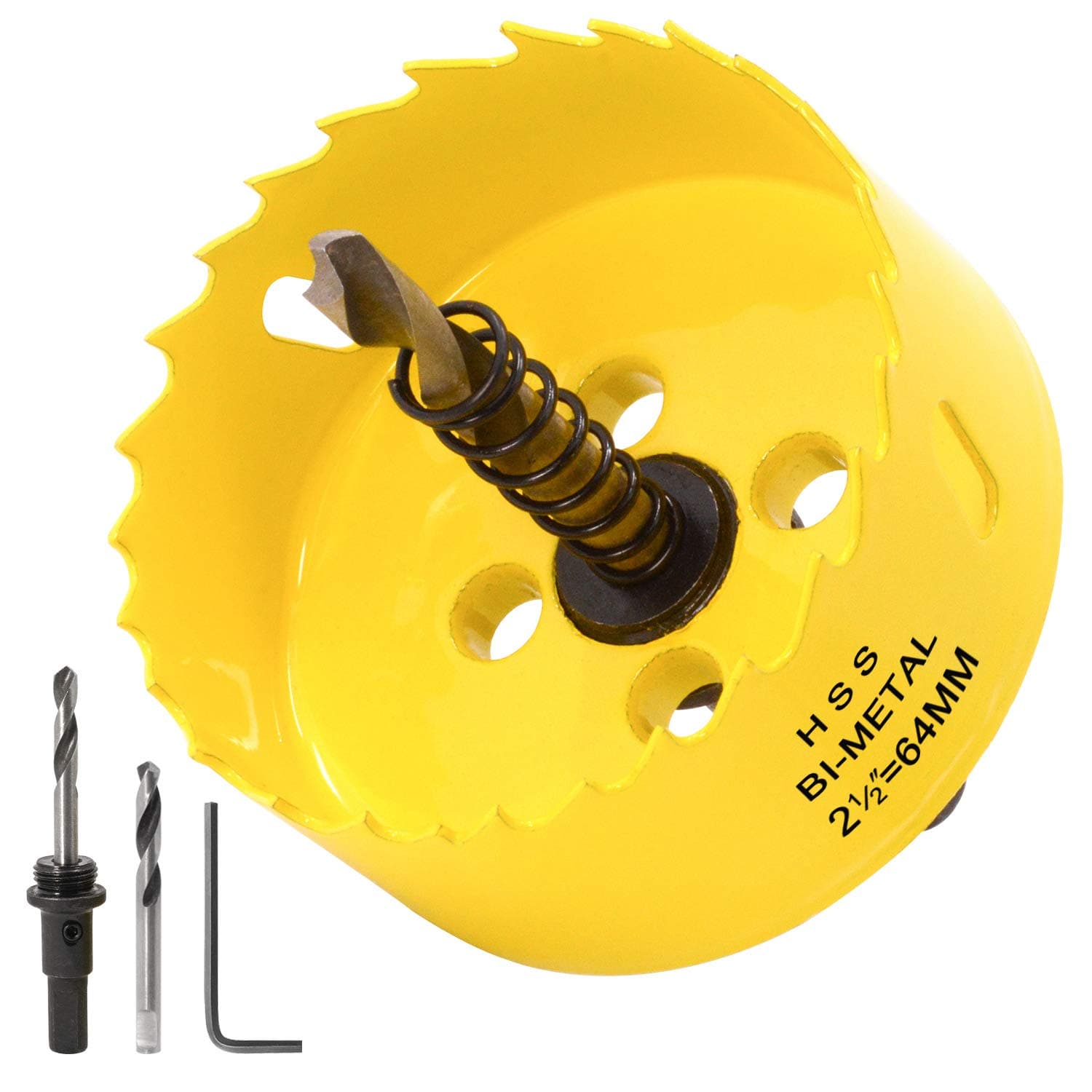 Acekit 2 1/2 inch Hole Saw With 3/8 Arbor HSS Bi-Metal Hole Saw Blade And Variable Teeth Pitch For Wood,Plastic Board,Pipe,Plywood,And Soft Metal Sheet (64mm)