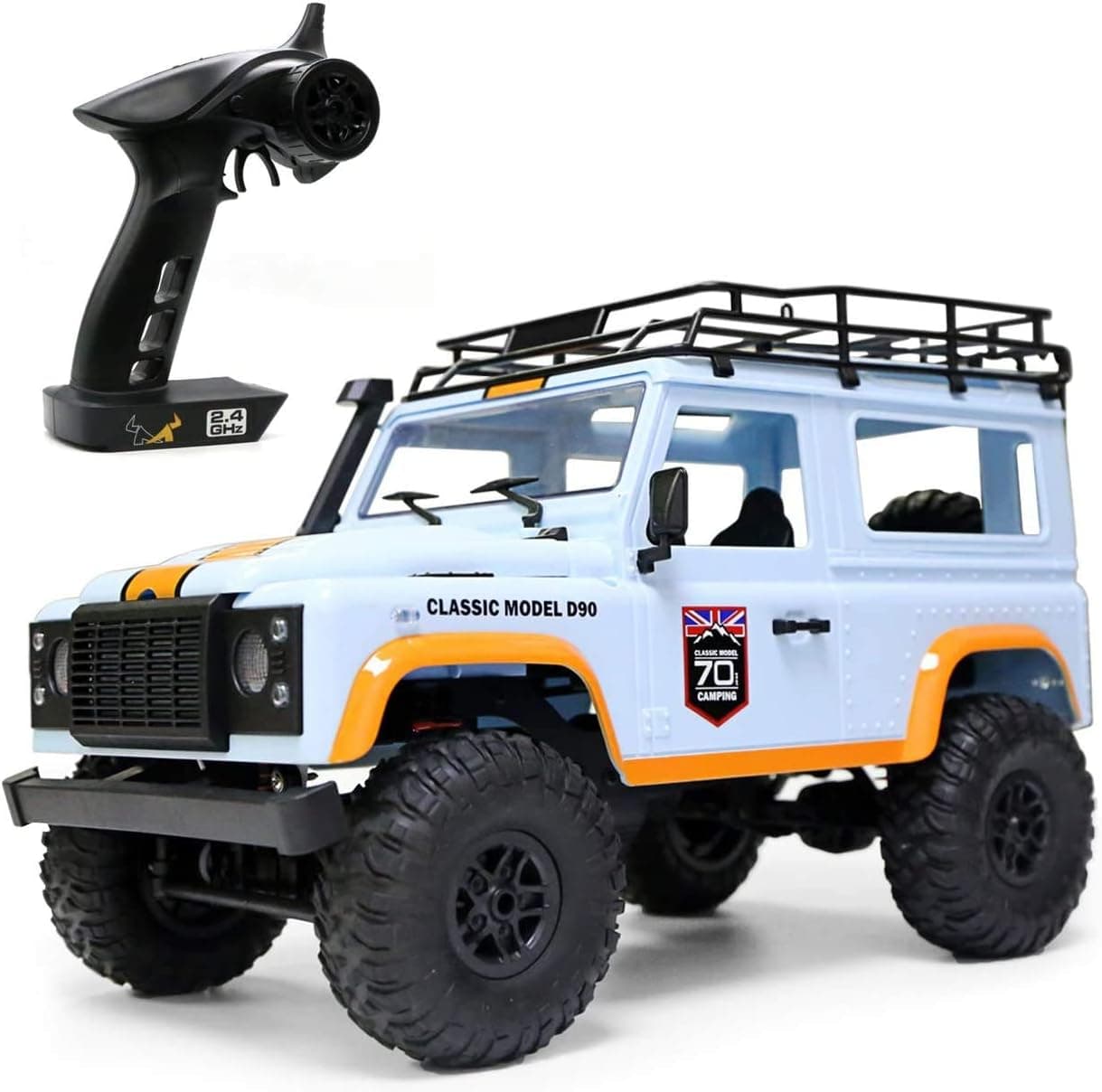 The perseids RC Cars Remote Control Truck RC Rock Crawler 1:12 2.4G 4WD Off-Road Racing Vehicle Semi Truck and Trailer Electric Hobby Grade RTR Toy for Kids Over 14 and Adults (MN-99 Blue)