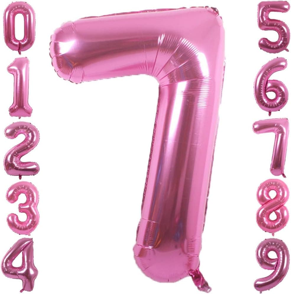 PartyMart Pink Foil Balloons Number 7, 40 inch