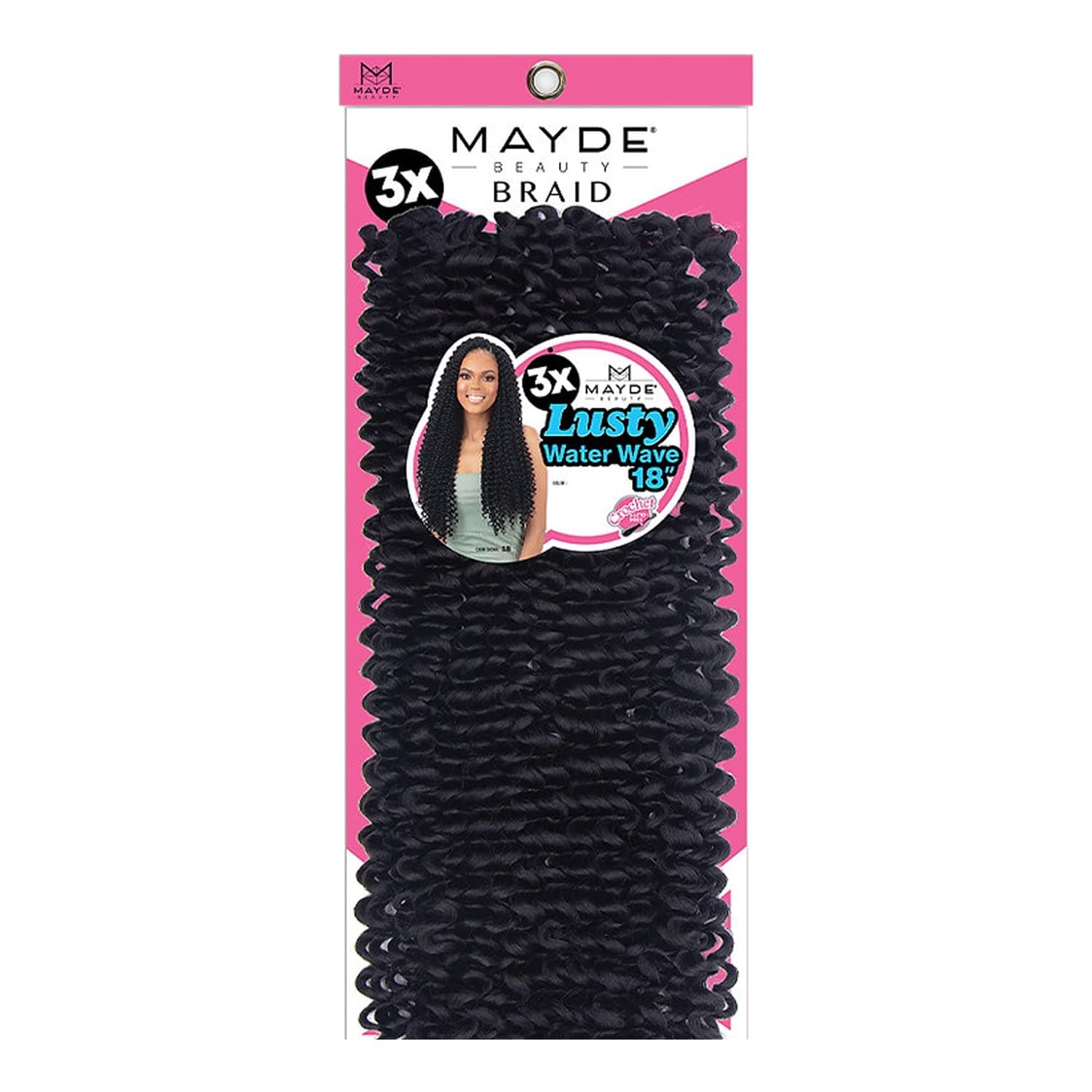 Mayde Beauty Crochet Braid 3X LUSTY WATER WAVE 18" (3-PACK, 1)