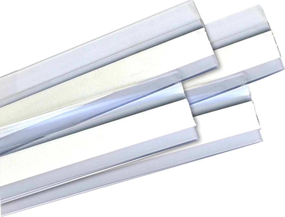 Door Bottom Draft Stoppers, 36" Clear and White Door Sweep Strips ~ Pack of Four