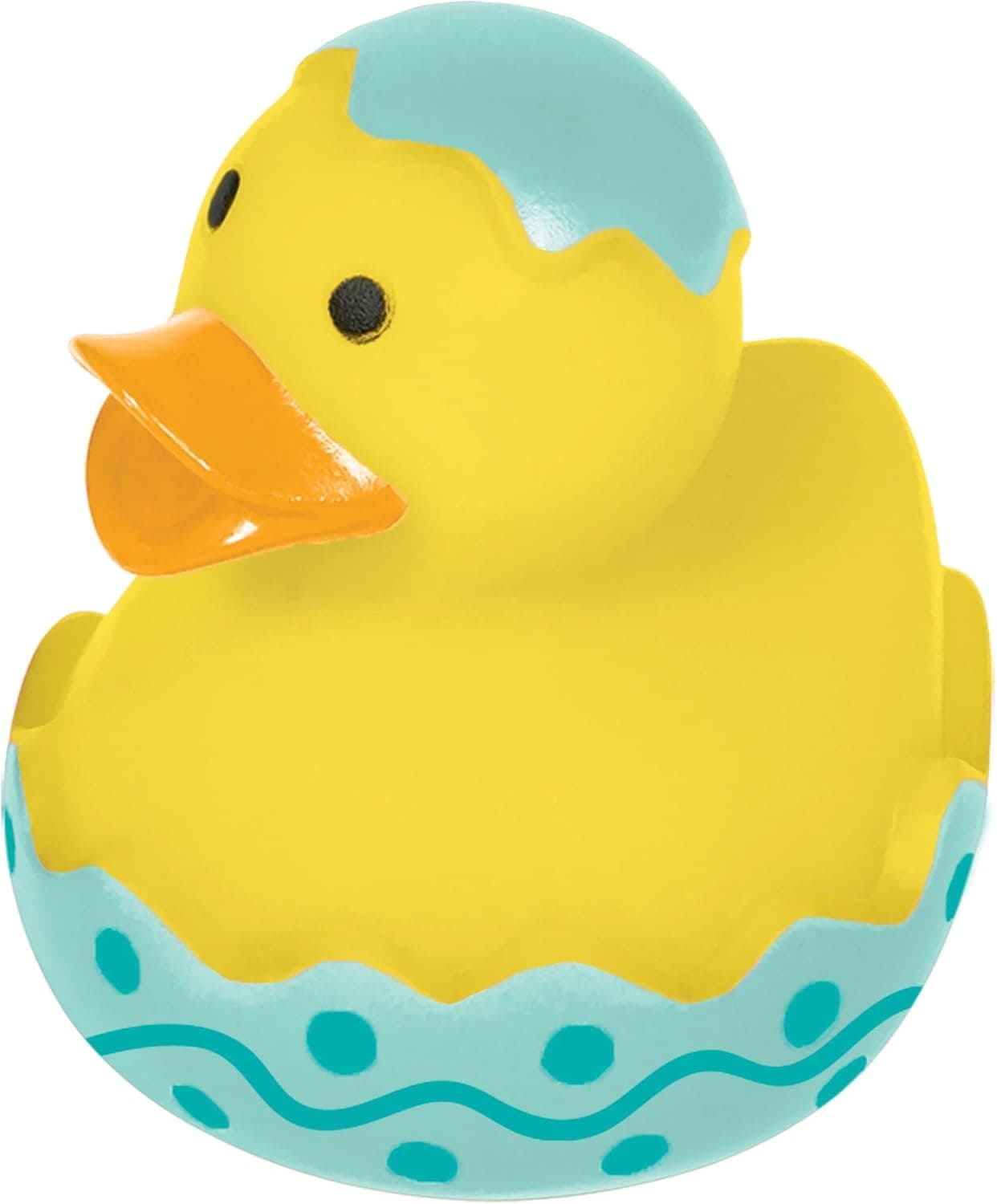 Easter Rubber Duck - 2 1/4" x 2" | Yellow And Teal Blue | 1 Pc.