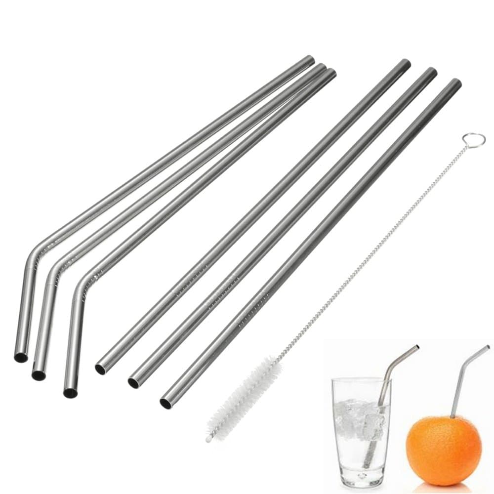 MIXIAO Stainless Steel Drinking Straws, Reusable Metal Drinking Straws with Cleaning Brushes for 30 oz 20 oz Yeti RTIC Tumbler Rambler Cups …