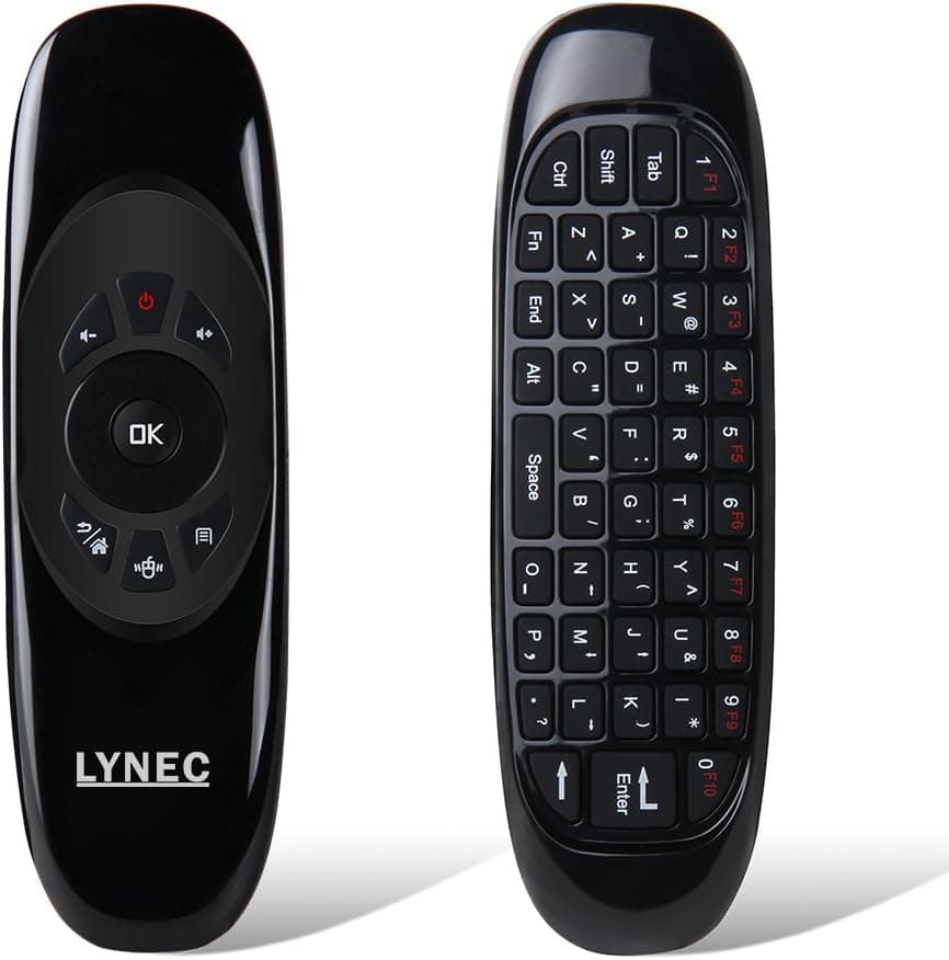 LYNEC C120 Pro 2.4G Mini Wireless Remote Keyboard Mouse with 3-Gyro & 3-Gravity Sensor for PC HTPC IPTV Smart TV and Android TV Box Media Player (Upgrade Ver)