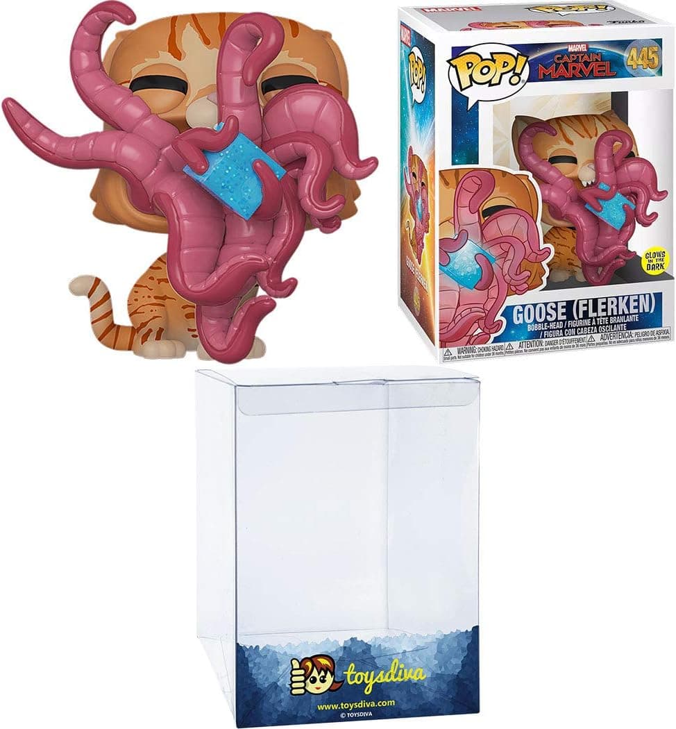 Goose (Flerken) [Glow-in-Dark]: Funk o Pop! Vinyl Figure Bundle with 1 Compatible 'ToysDiva' Graphic Protector (445 - 37687 - B)