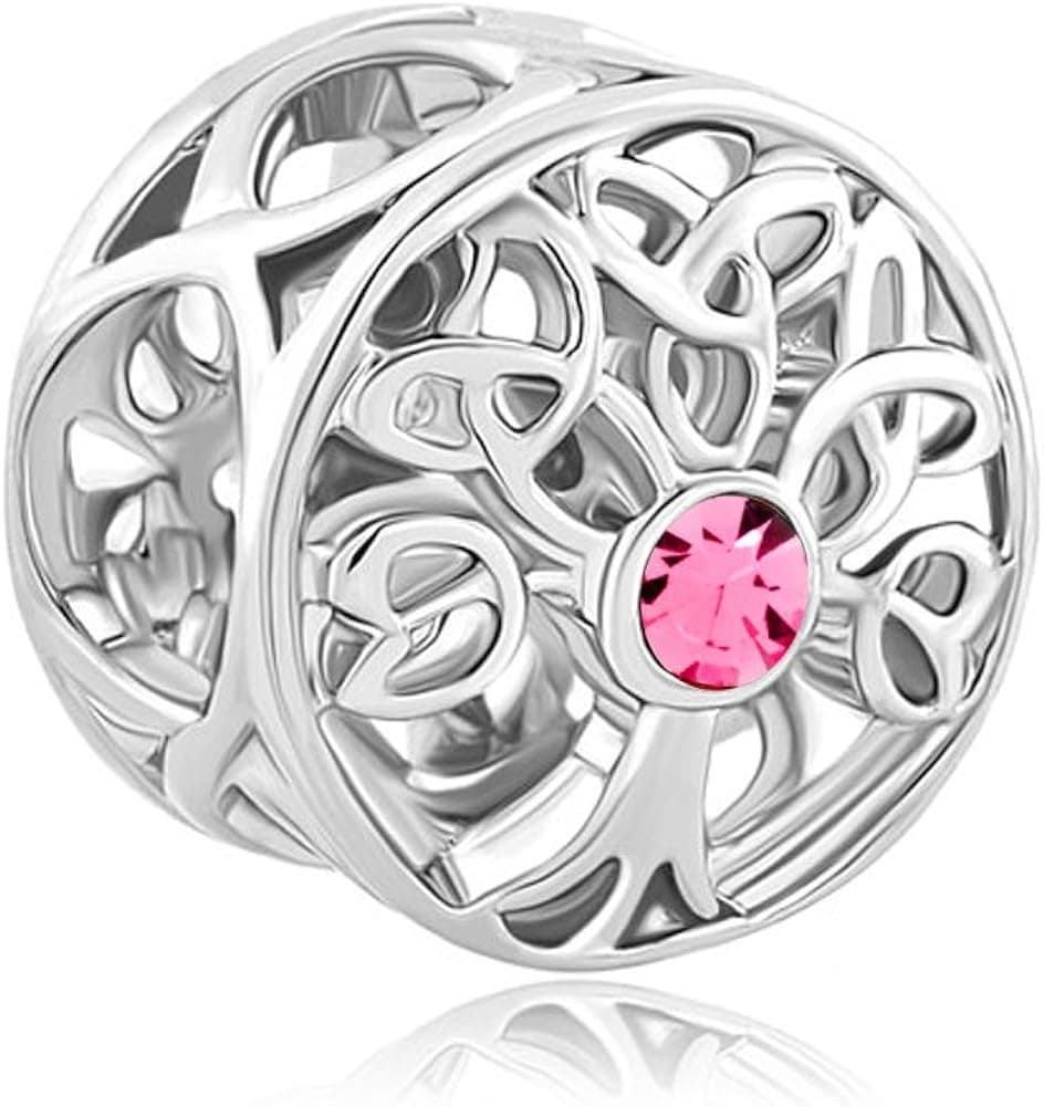 LuckyJewelry Family Tree of Life Jan-Dec Birthday Celtic Knot Charm Beads for Bracelets