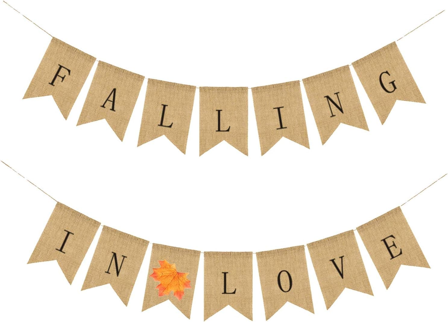 Alasida Falling in Love Burlap Banner, Great for Thanksgiving Decor, Valentines, Autumn Room Decoration, Party Decor for Birthday, Wedding, Bridal Baby Shower, Anniversary and Graduation