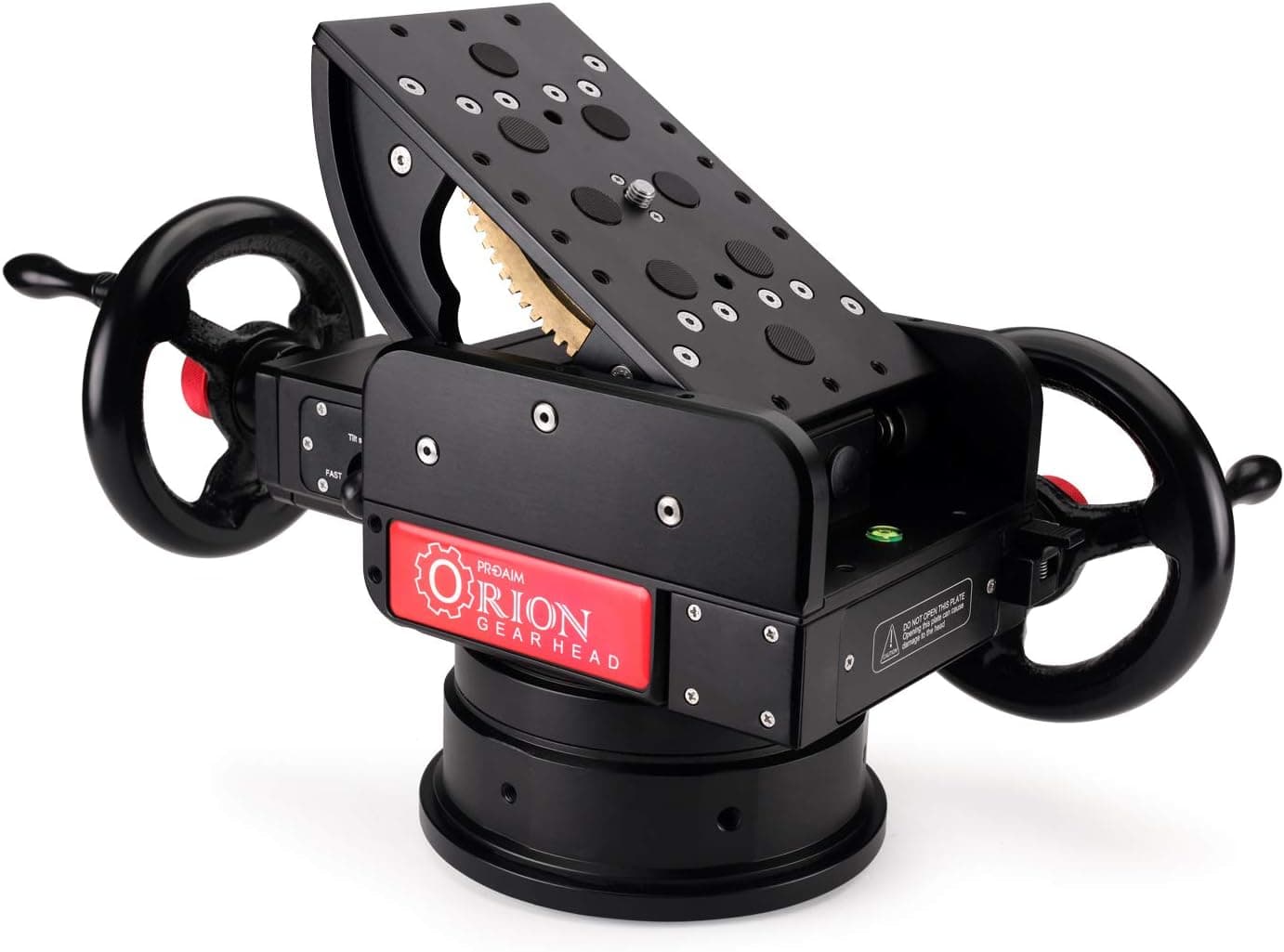 Proaim Orion Professional 2-Axis Pan Tilt Geared Head with 100mm Bowl Base Mount for Tripod Slider Dolly | for DSLR Video Cinema Cameras up to 25kg/55lbs | Free Carrying case (P-OGR-H)