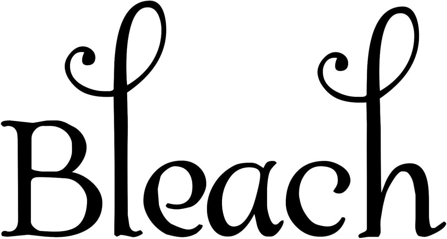 Black - Bleach 5" x 2.5" Vinyl Decal Sticker - Laundry Room Label - 20 Color Options
