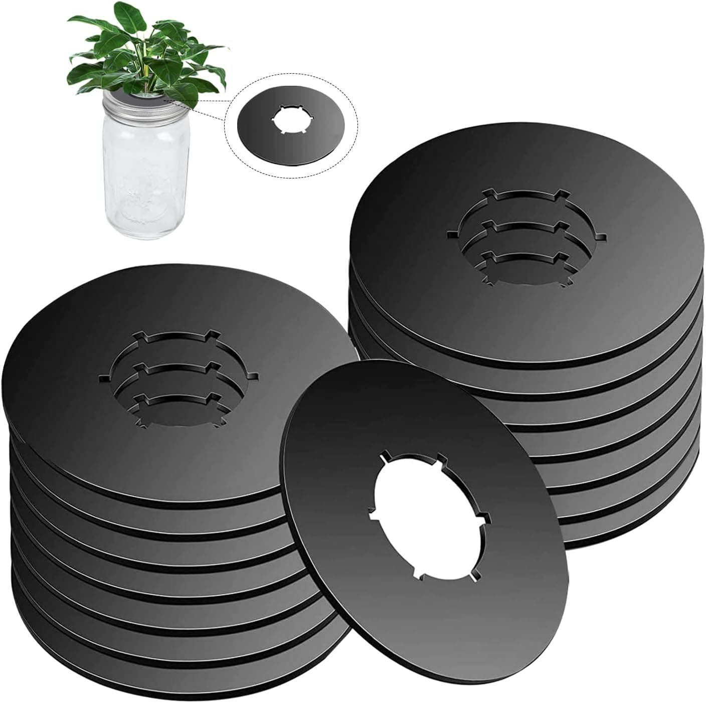15 Packs Kratky Lids,Kratky Mason Jar Lids Insert Compatible with Aerogarden Mason Jar,Kratky Passive Hydroponics Supplies for Hydroponics Gardening Growing