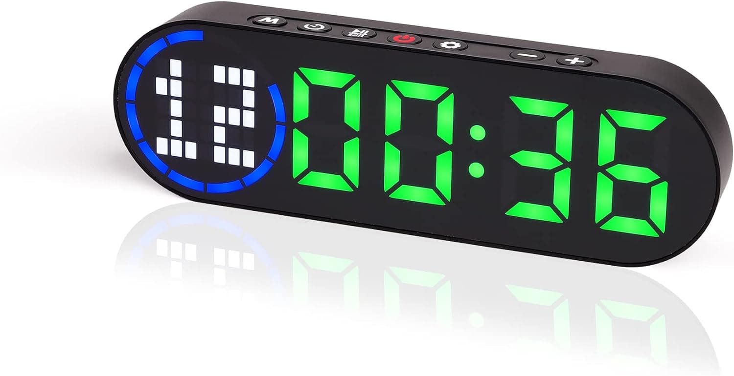 LUCORB Portable Gym Timer for Home Gym Interval Timer for Workout with Time Progress Bar/Rounds, Workout Clock for Boxing HIIT Tabata Emom Fitness Rechargeable Battery Powered?
