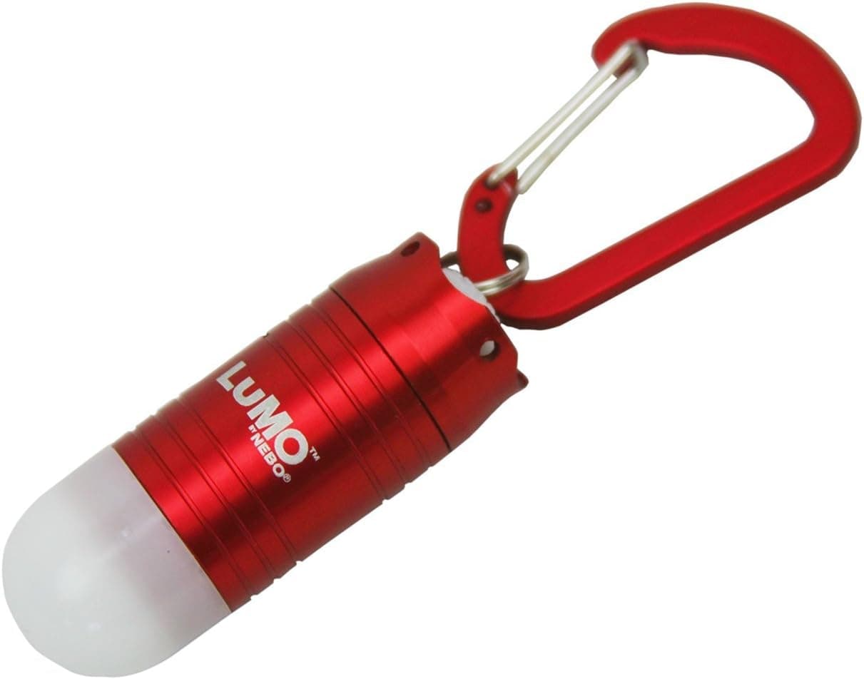 6095 Nebo Lumo LED Keychain Clip Light with Carabiner - Red