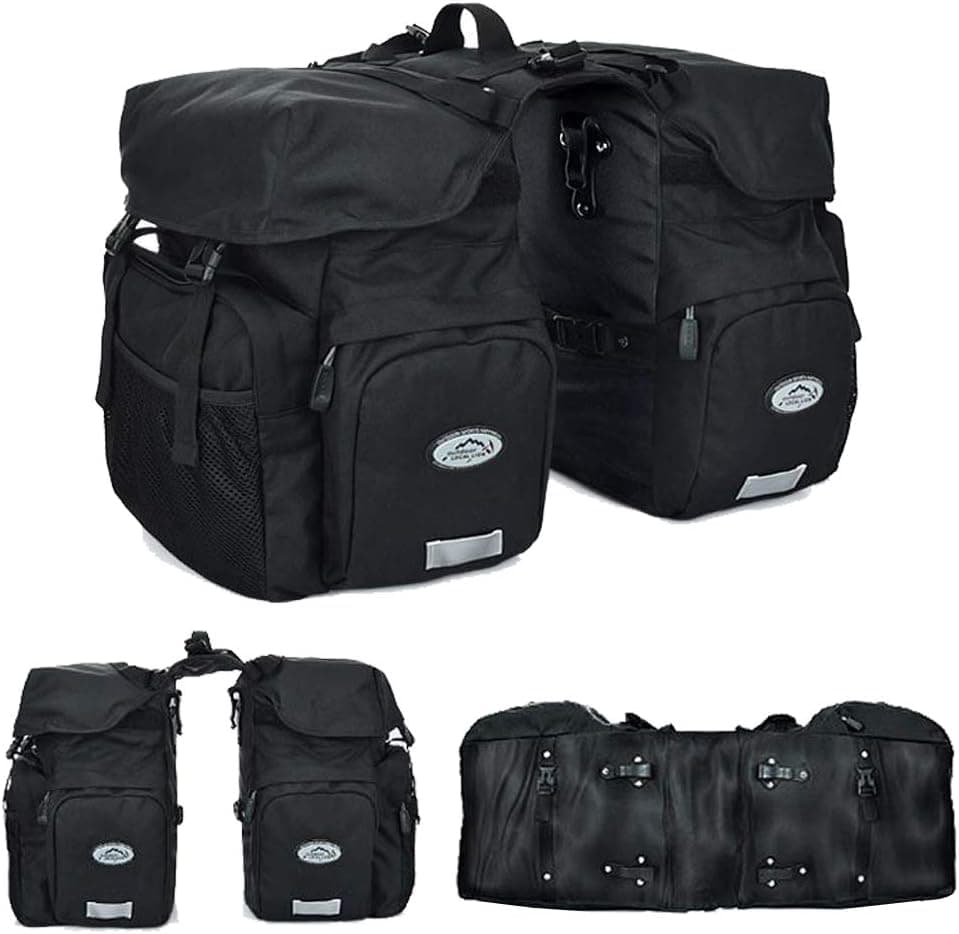 LOYUYU Bike Pannier Bag, 13 Gallons Multifuction Bicycle Panniers Waterproof Trunk Bags Large Pockets Roll-Up