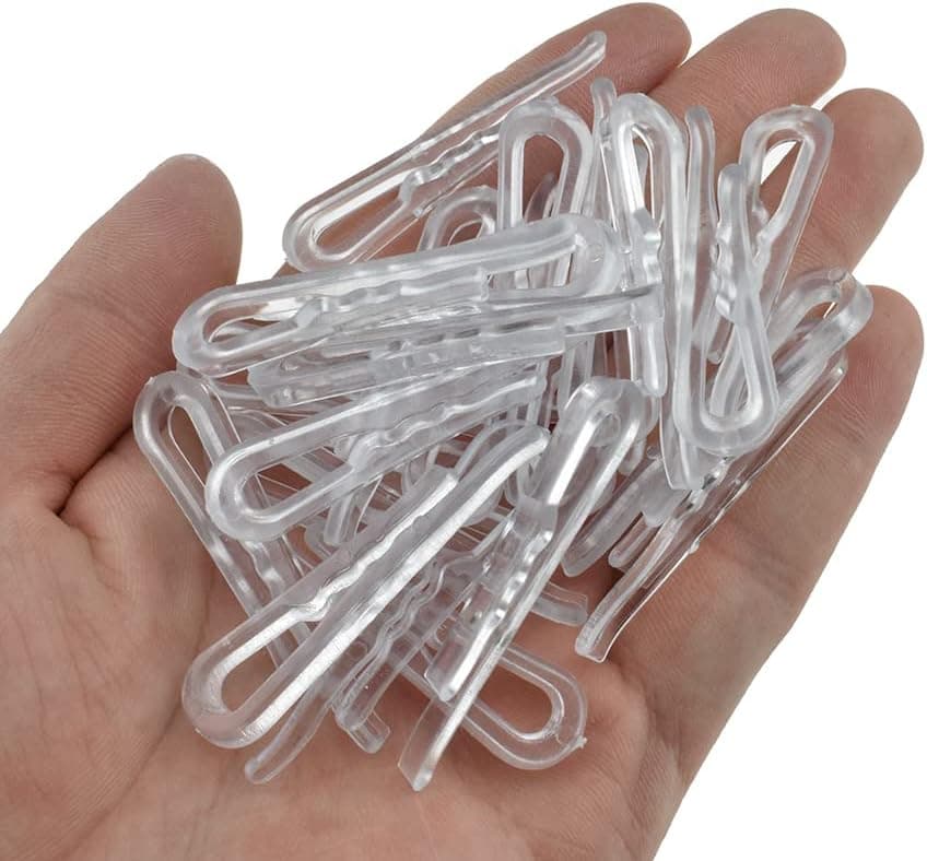 HAHIYO 2 inches/50mm 120Pcs Clear Plastic U Shape Alligator Clips Clothespins Garment Shirt Folding Clips with Teeth for Sewing Room Folding Board Sock Tie Pant Securing Fabric to Comic Book Board