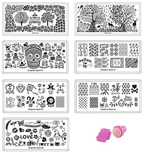 HipGirl Nail Art Large Nailart Polish Stamping Manicure, French Tip Image Plates Accessories Kit Collection (Set#4-7 Large Plates (>130 Images))