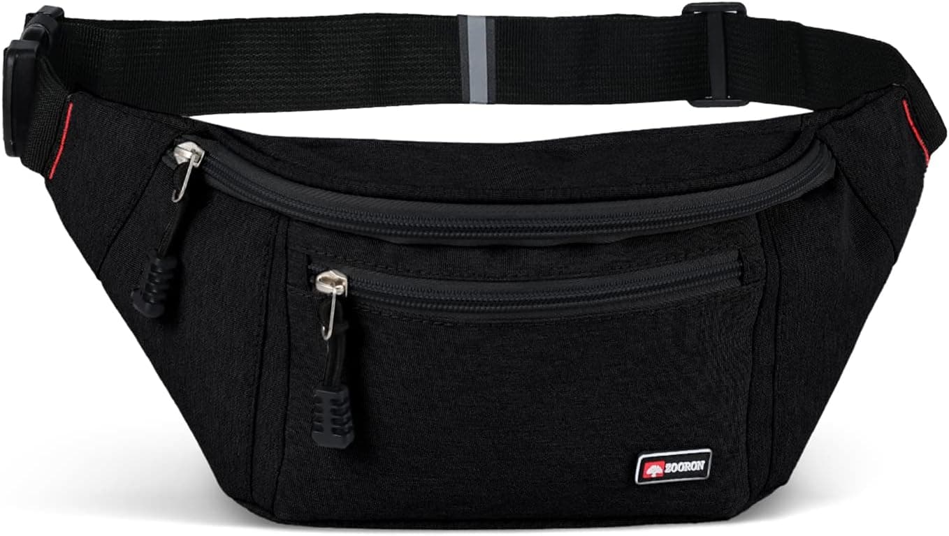 Fanny Packs for Women and Men, Water Resistant Crossbody Waist Bag with Adjustable Belt, Large Capacity Bum Bag for Traveling Hiking Cycling
