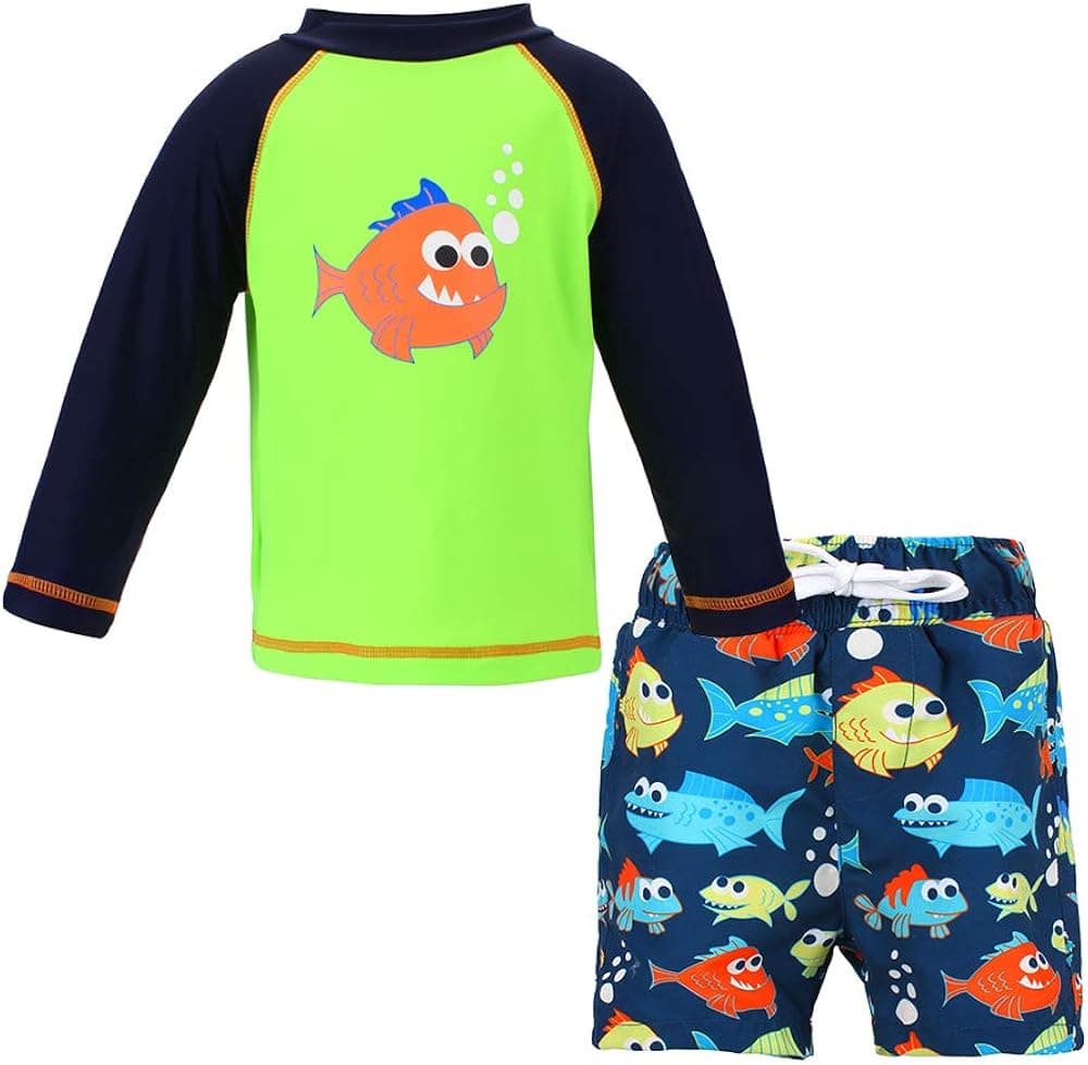 Boys' Girls' Rashguard Two Piece Swimsuit Set UPF 50+ Sun Protection Swimwear