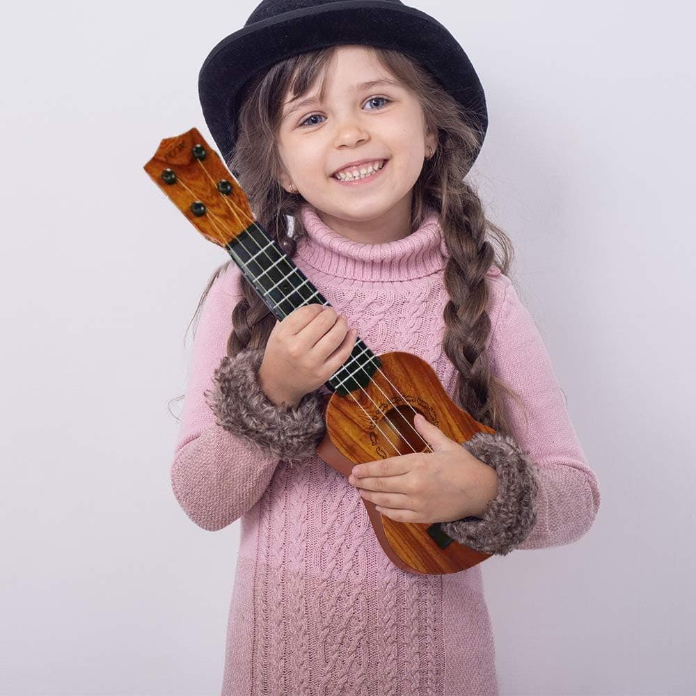 Kids Toy Classical Ukulele 4 String Mini Children Guitar Musical Gift 17 Inch 4 Steel Strings with Pick Developmental Musical Instrument Educational Toy for Toddlers and Preschoolers