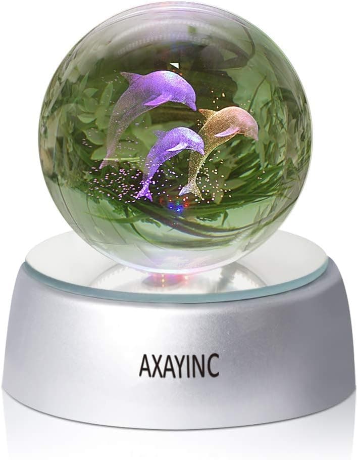 AXAYINC 3D Crystal Ball Night Light with Stand 7 Colors Change for Kids Baby Bedroom Decor Birthday Gift …