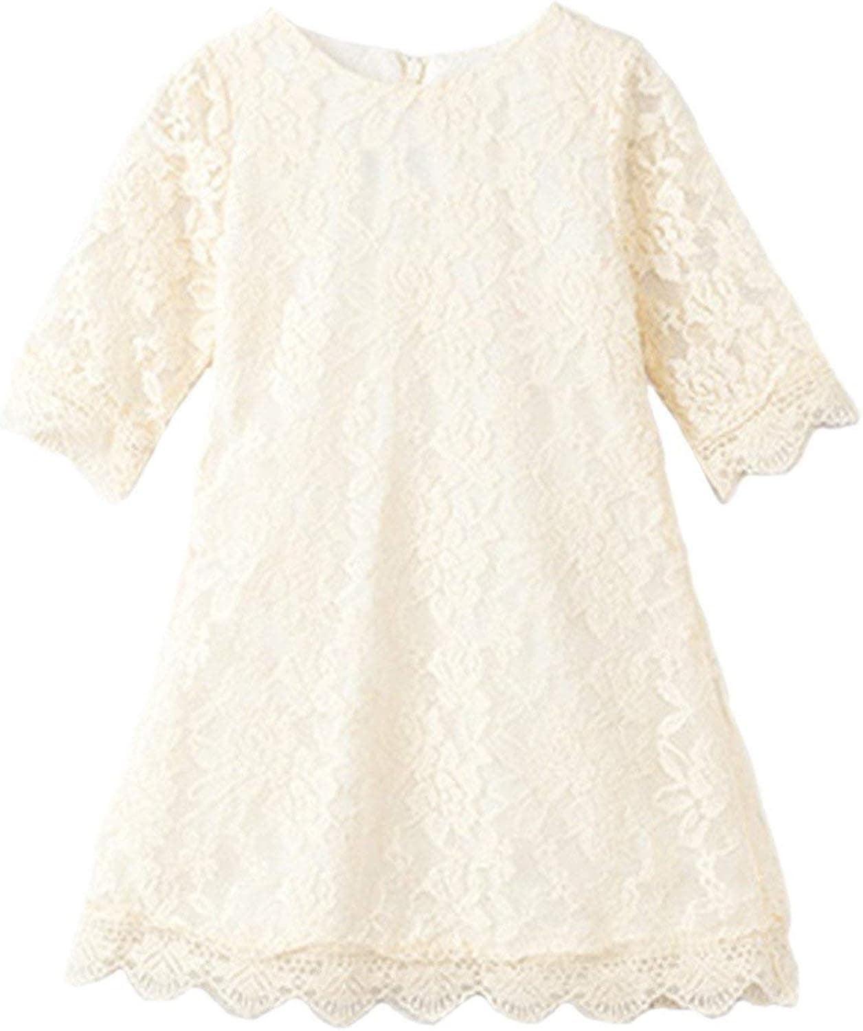 CVERRE Flower Girl Lace Dress Country Dresses Sleeves 1-6 7-16