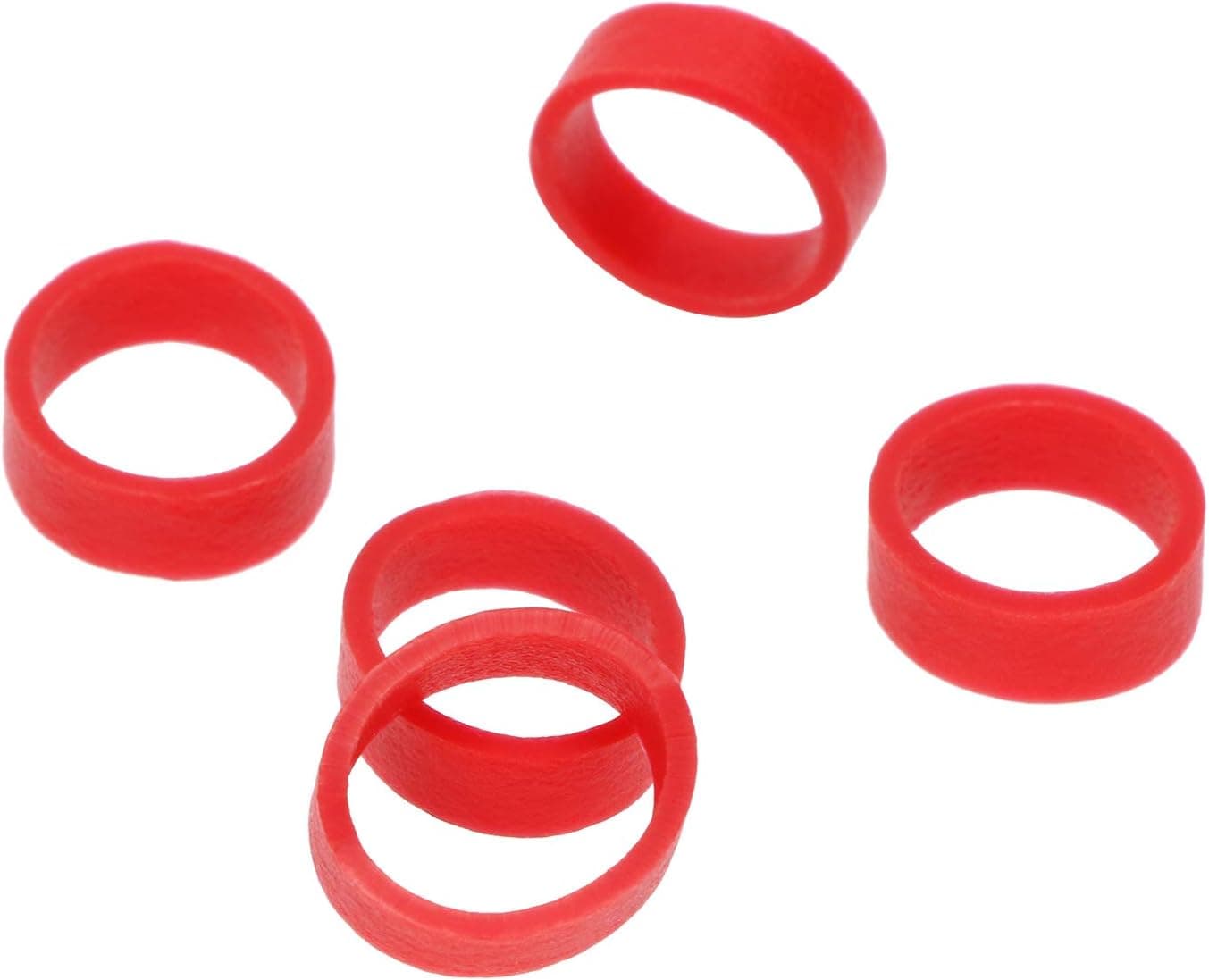 ONLYKXY 250 Pieces Red Silicone Cable Ties Data Lines Silicone Cord Ties Reusable Rubber Rings Power Cable Tie Straps Elasticity Coil Ring Rubber Bands