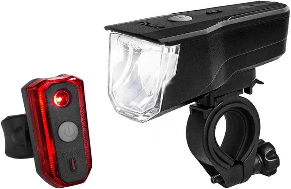 BV Bike Lights, Super Bright with 5 LED Bike Headlight & 3 LED Rear, Bike Lights for Night Riding with Quick-Release, Waterproof Bicycle Light Set, Bike Accessories, Bicycle Accessories, Flashlight