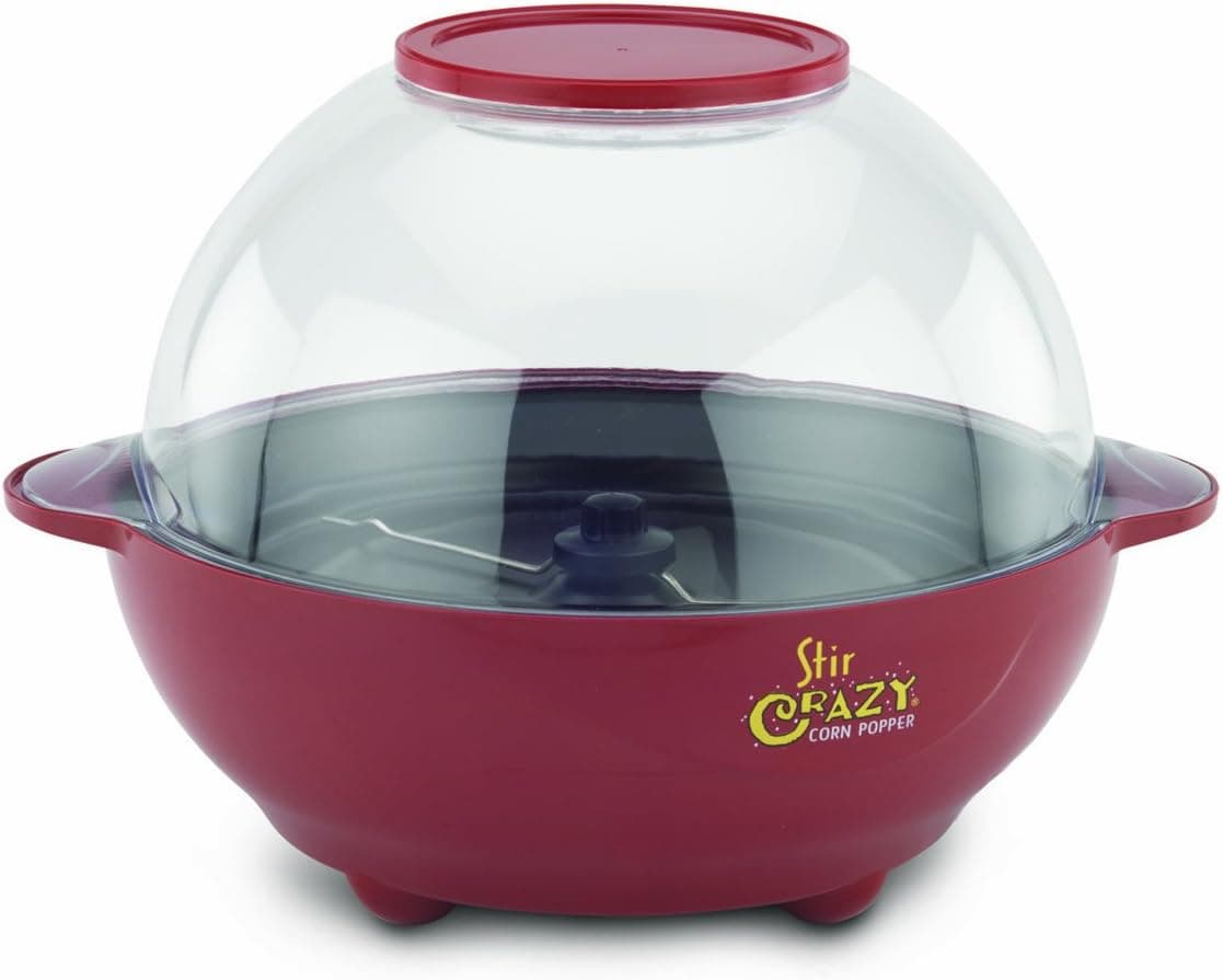 Back to Basics PC17583 Stir Crazy 6-Quart Electric Popcorn Popper, Red (Discontinued by Manufacturer)