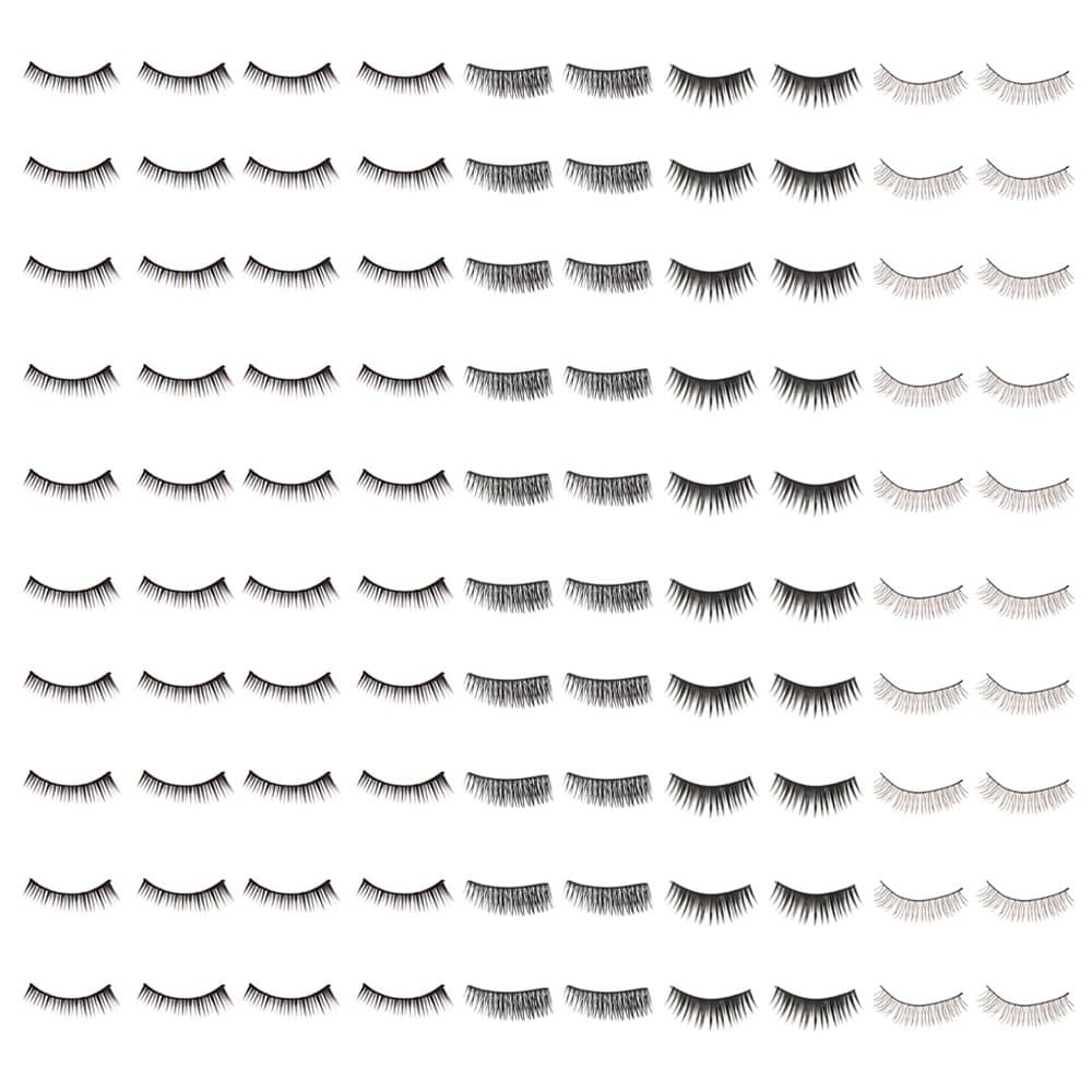 VAGA Make Up Artists Set of 50 Pairs Handmade False Eyelashes / Fake Eyes Lashes in 4 Styles