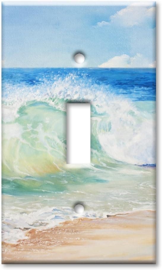 Art Plates Brand Single Toggle Switch - Wall Plate - Beach Painting (Made in USA)