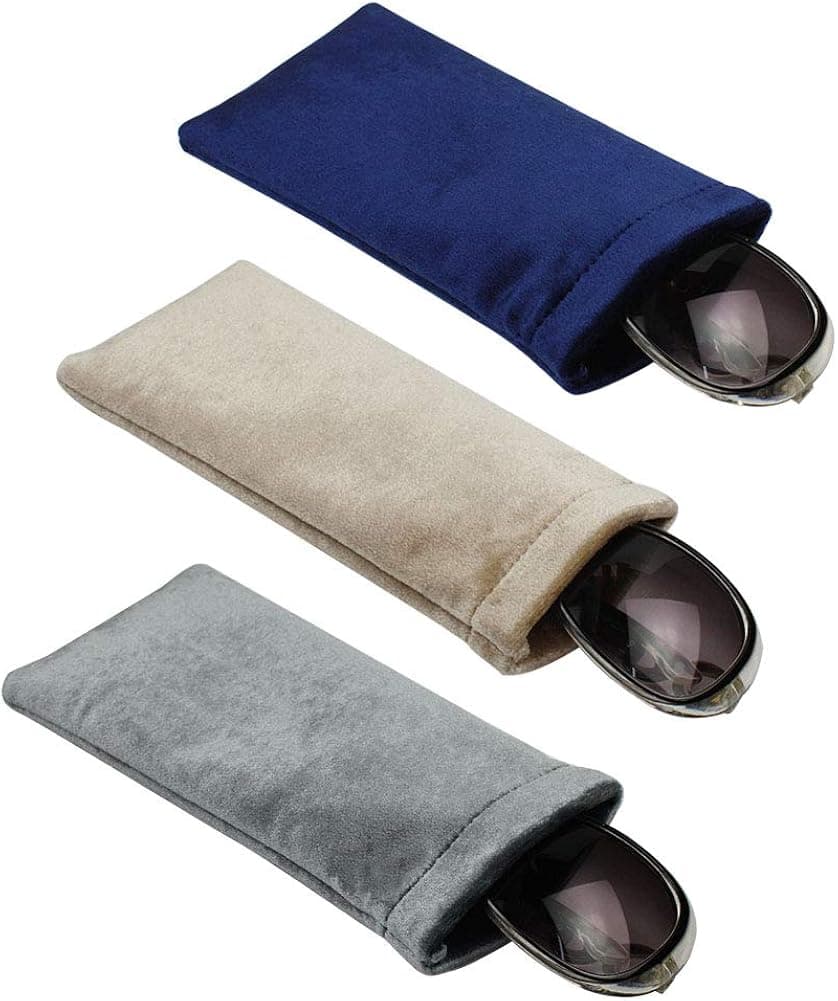 JAVOedge [3 PACK / 5 PACK], Whimsical Pattern Soft Slip In Eyeglass Pouch Case With Microfiber Cloth