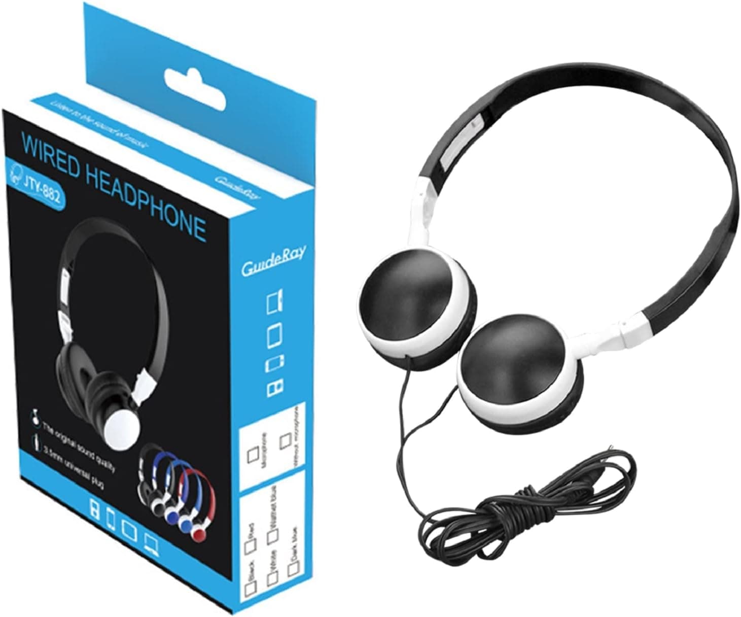 DENPETEC Wired Headset,Casual Gaming with Noise Reduce Fully Enclosed Earmuffs,Multi-Stage Adjustment Breathable Headset,for Digital Entertainment Equipment Systems(Black)