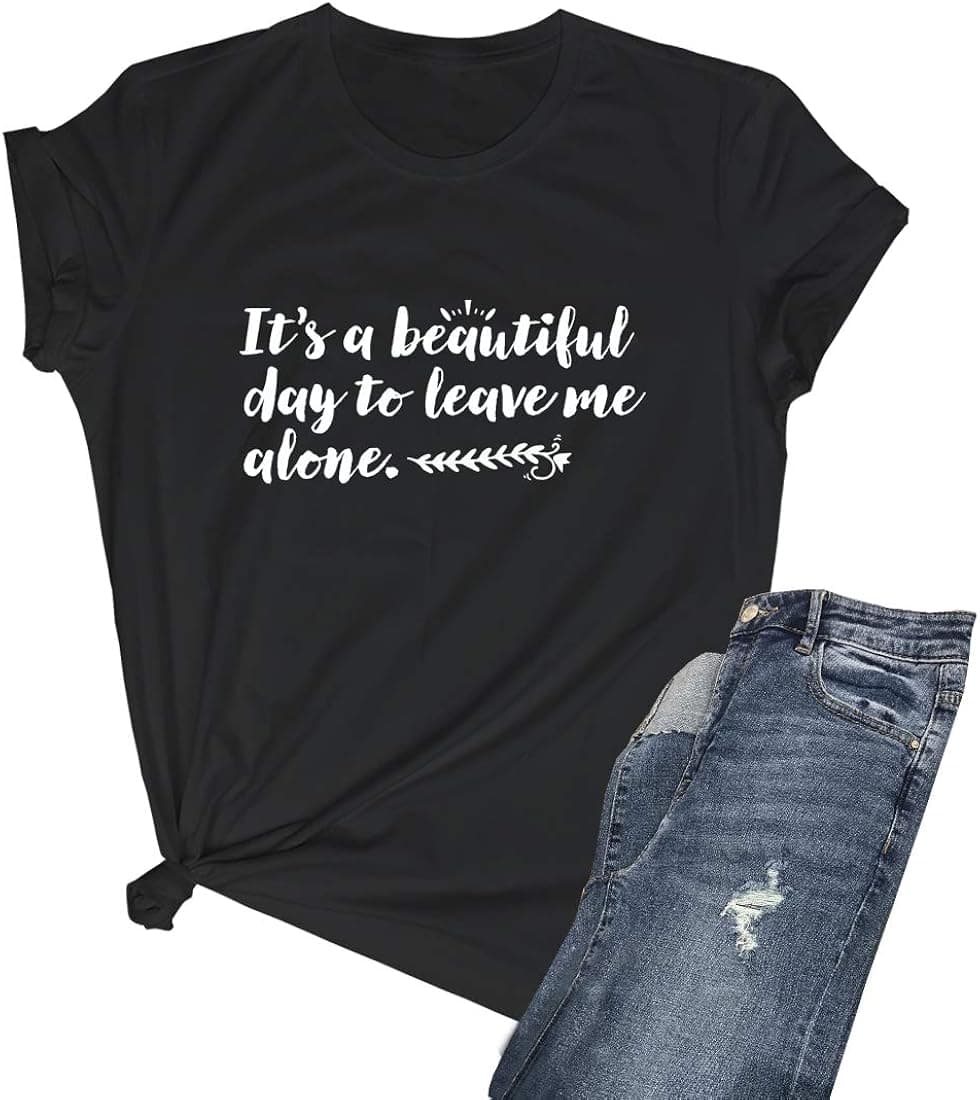 BLACKOO Women's Fashion Tees Graphic Cute Clothes Round Neck T Shirts Gifts for Girls