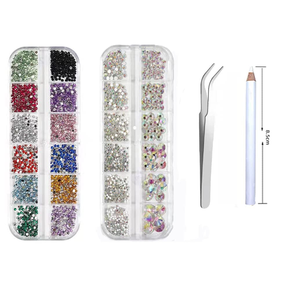 2 Sheet Rhinestones for Makeup, Nail Jewels, Nail Art Rhinestones, Nail Gems,Face Jewels,Nails Diamond Kits for Women Nail Crystals for Nails Rhinestone for Makeup Kit Nail Art (A)