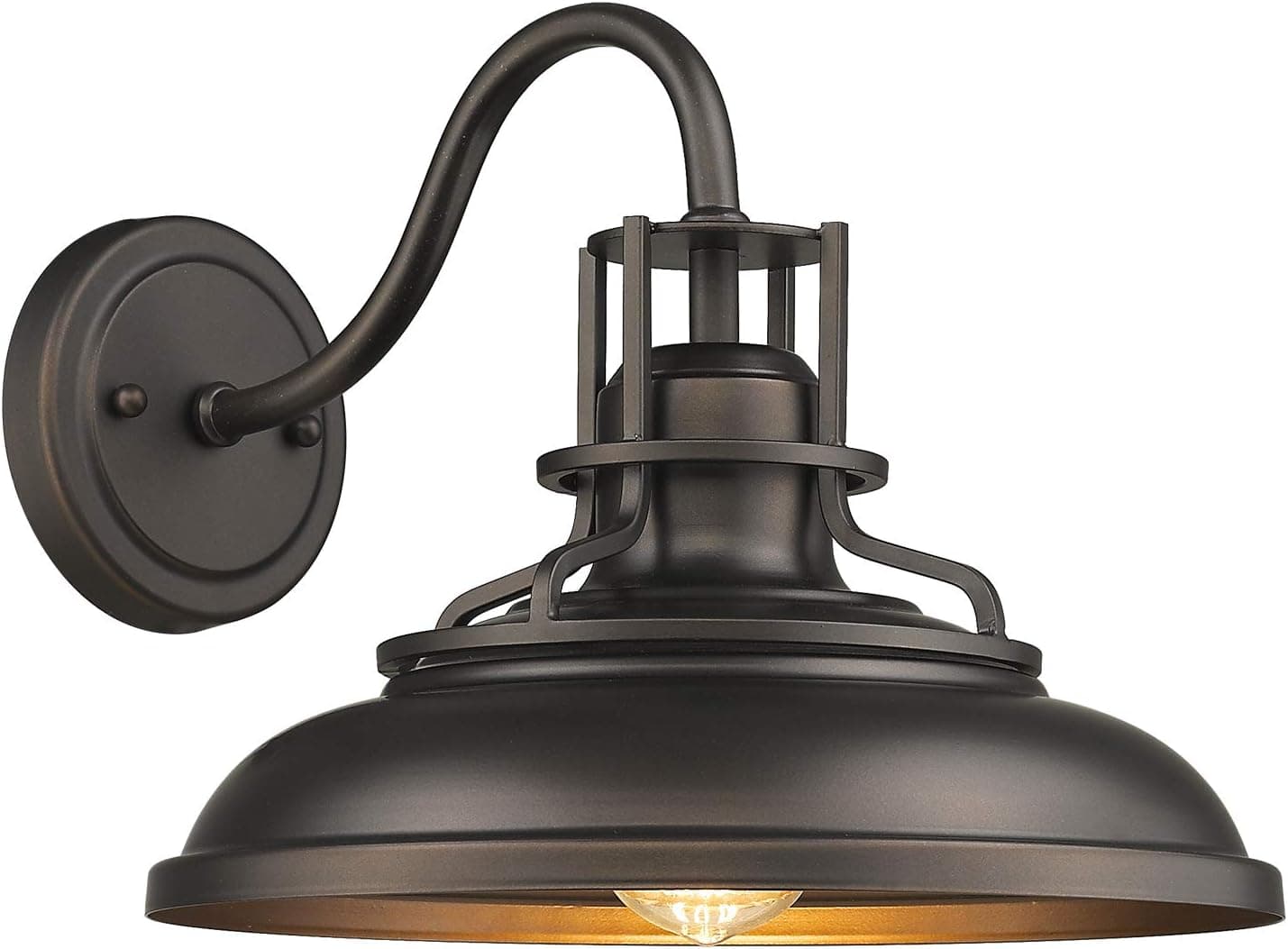FEMILA Indoor Outdoor Wall Sconces, Gooseneck Barn Light Vintage Farmhouse Wall Lamp, Oil Rubbed Bronze Finish, 4FY15-1W ORB