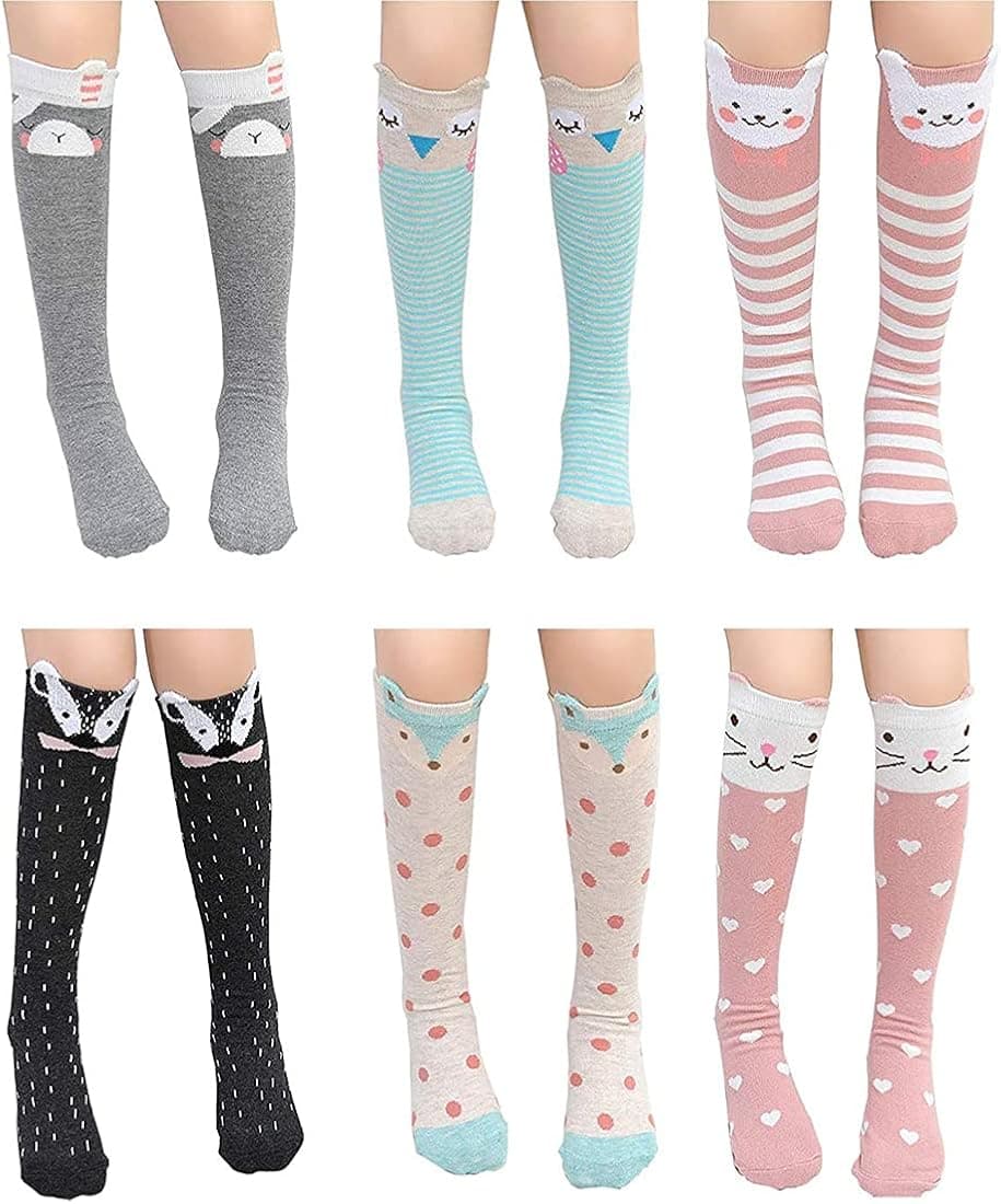 Gellwhu Girls Knee High Socks Gifts Cotton Mid Calf Long Boot Socks Stockings