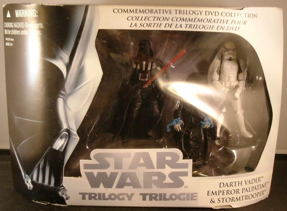 Star Wars Commemorative Trilogy DVD Collection Action Figure Set: Return of the Jedi (Darth Vader, Emperor Palpatine, Stormtrooper)