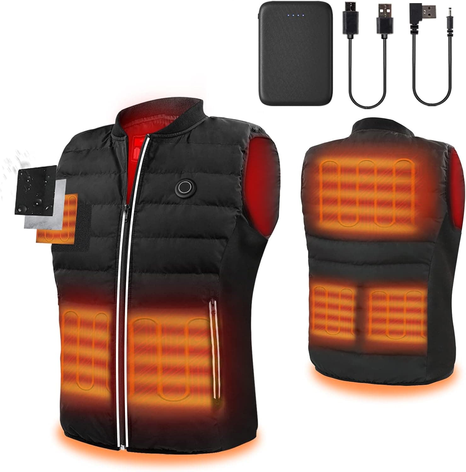 Lightweight Heated Vest With 7.4V Battery Pack, Washable Size Adjustable Electrice (M)