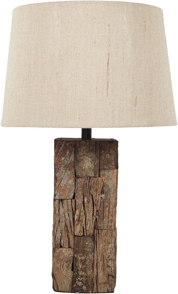 Ashley Furniture Signature Design - Selemah Table Lamp - Reclaimed Wood Base - Light Brown
