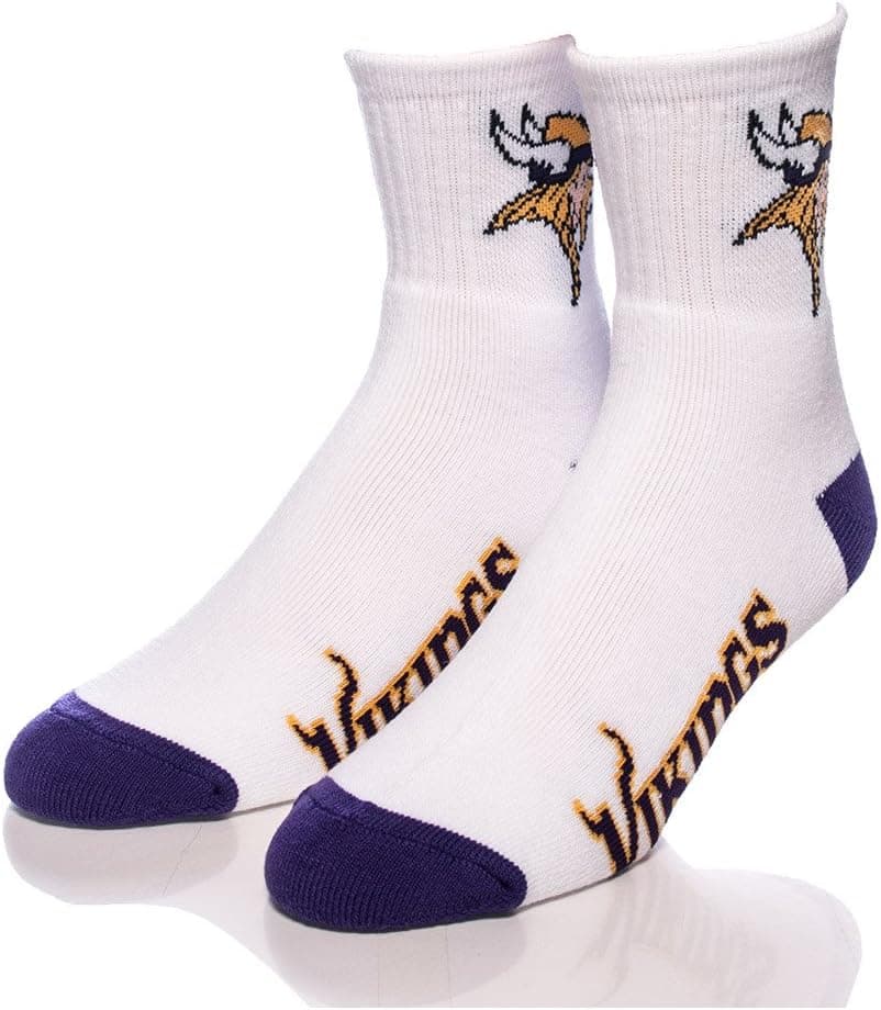 FBF Minnesota Vikings White Script Logo Team Socks