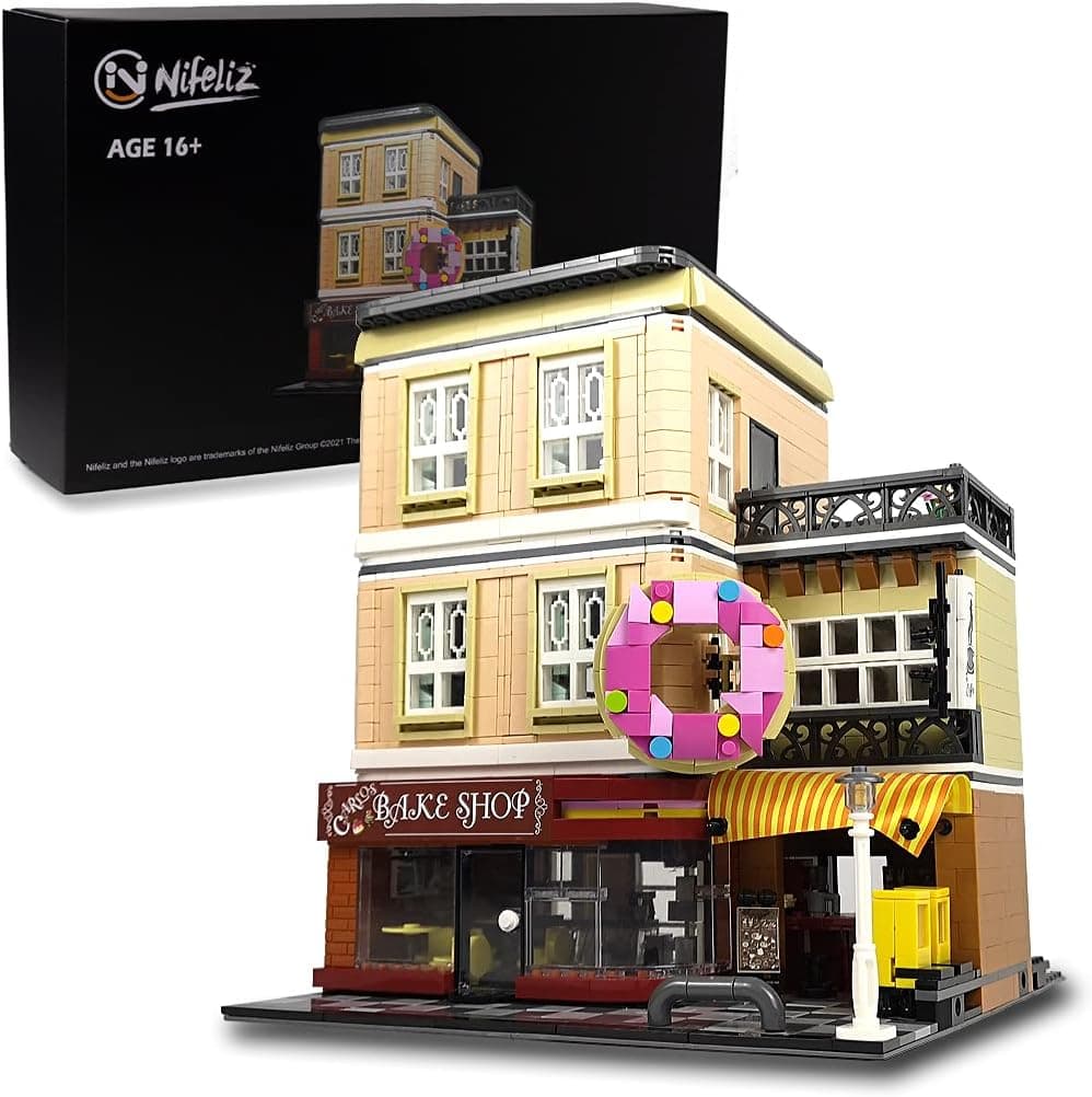 Nifeliz Street Bake Shop MOC Building Blocks and Engineering Toy, Construction Set to Build, Model Set and Assembly Toy for Teens and Adult(2919 Pcs)
