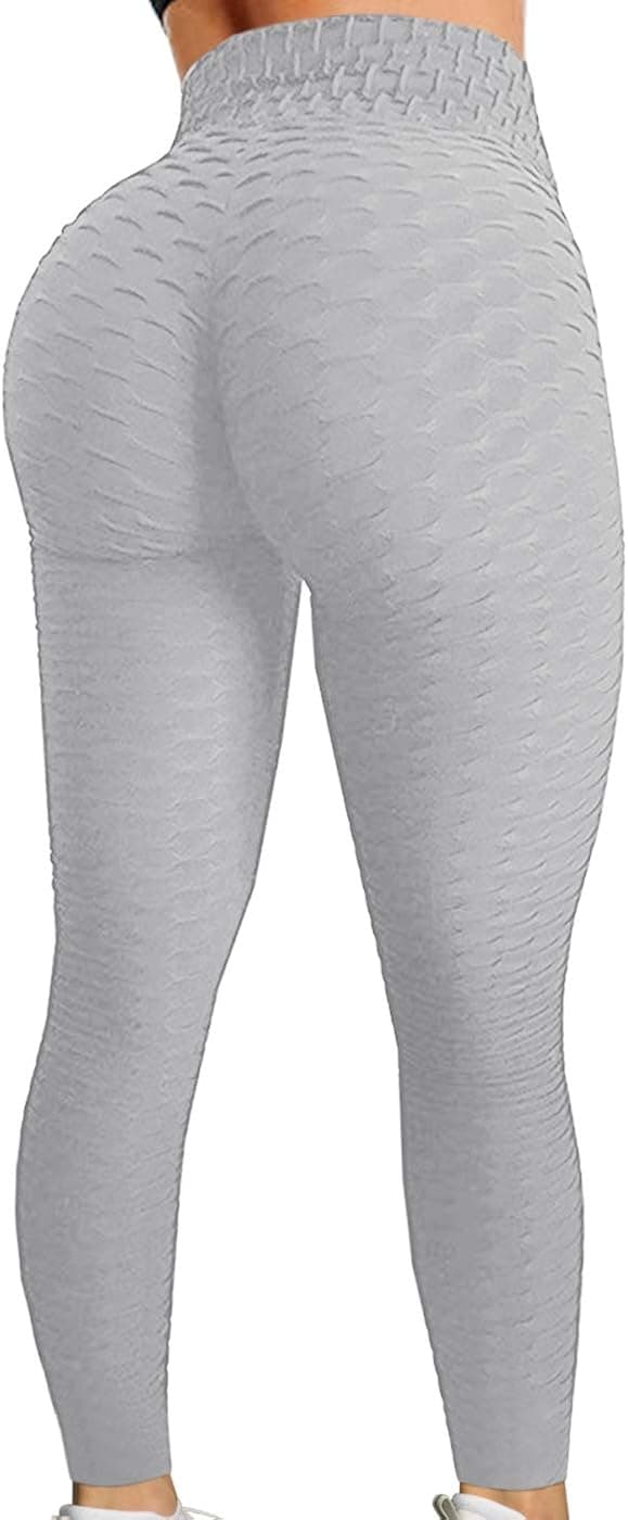 A AGROSTE Women’s Scrunch Ruched Butt Lifting Booty Enhancing Leggings High Waist Push Up Yoga Pants with Pockets